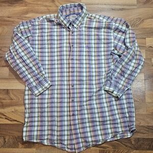 Cinch Purple Plaid Button Up Rodeo Cowboy  Western Shirt Men's Size XXL